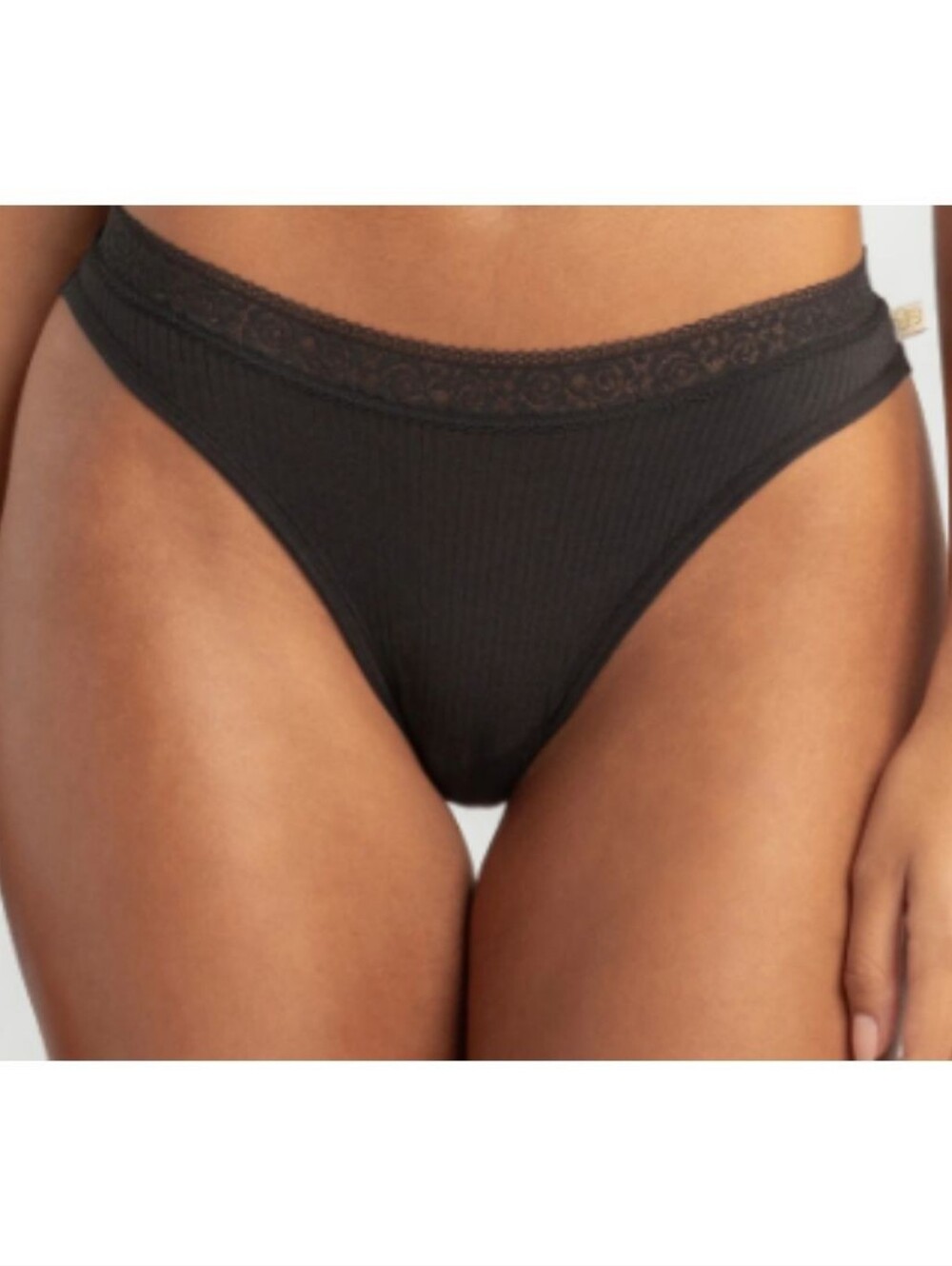 2 Pack Jessica Simpson Thong Underwear - Black & Light Gray